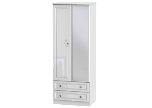 Taurus Gloss 2  Door 2 Drawer Mirror Wardrobe