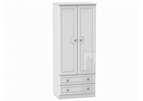 Taurus Gloss 2 Door 2 Drawer Tall Wardrobe