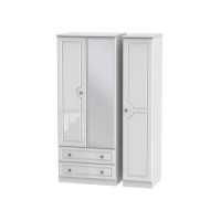 Taurus Gloss 3 Door 2 Drawer Mirror Wardrobe