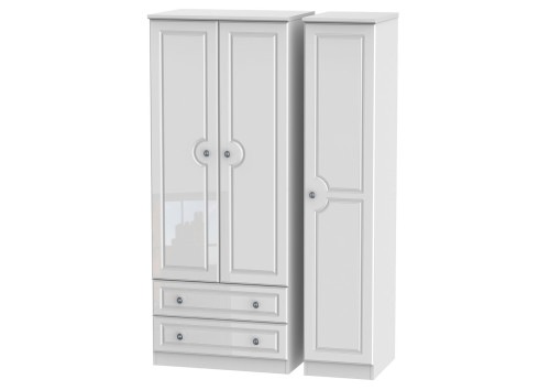 Taurus Gloss 3 Door 2 Drawer Tall Wardrobe