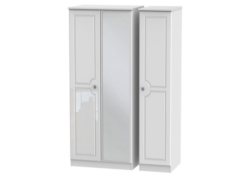 Taurus Gloss 3 Door Mirror Tall Wardrobe