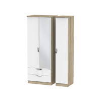 Libra 3 Door 2 Drawer Mirror Wardrobe