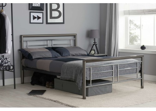 Capri 4'6" Double Chrome & Nickel Bed Frame 