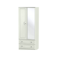 Taurus Crystal 2 Door 2 Drawer Mirror Tall Wardrobe