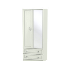 Taurus Crystal 2 Door 2 Drawer Mirror Tall Wardrobe