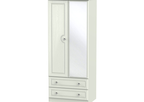 Taurus Crystal 2 Door 2 Drawer Mirror Tall Wardrobe