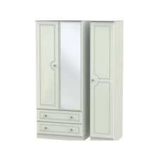 Taurus Crystal 3 Door 2 Drawer Mirror Tall Wardrobe