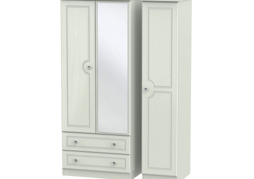 Taurus Crystal 3 Door 2 Drawer Mirror Tall Wardrobe