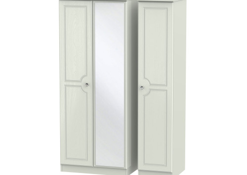 Taurus Crystal 3 Door Mirror Tall Wardrobe