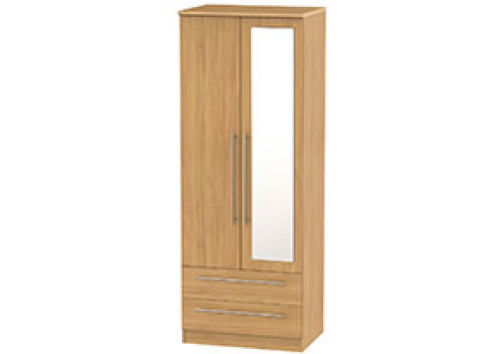 Gemini 2 Door 2 Drawer Mirror Tall Wardrobe