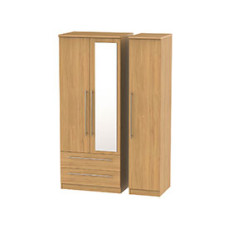 Gemini 3 Door 2 Drawer Mirror Tall Wardrobe