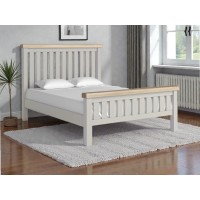 Hexham 4'6" Double Grey Painted & Oak Bed Frame