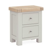 Hexham 2 Drawer Grey & Oak Bedside Chest