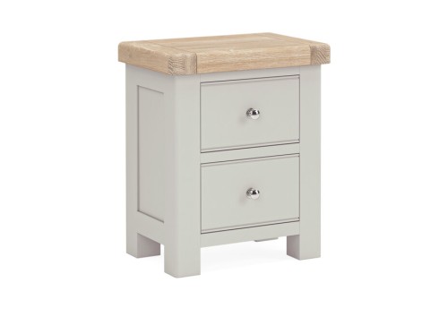 Hexham 2 Drawer Grey & Oak Bedside Chest