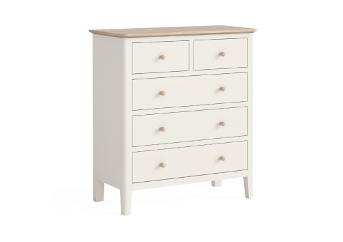 Lincoln 2 Over 3 Drawer White & Oak Chest