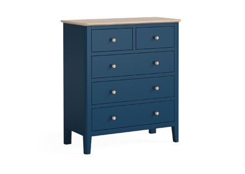 Lincoln 2 Over 3 Drawer Blue & Oak Chest
