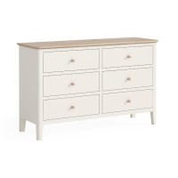Lincoln 6 Drawer White & Oak Chest