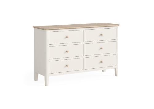 Lincoln 6 Drawer White & Oak Chest