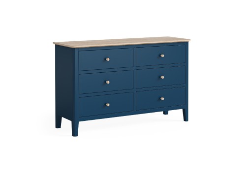Lincoln 6 Drawer Blue & Oak Chest Lincoln 6 Drawer Blue & Oak Chest