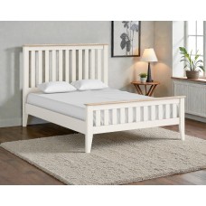 Lincoln 4'6" Double White & Oak Bed Frame Lincoln 4'6" Double White & Oak Bed Frame