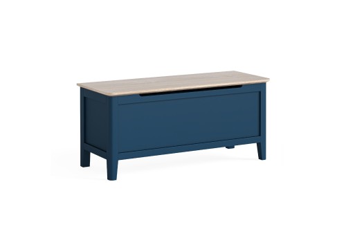 Lincoln Blue & Oak Blanket Box