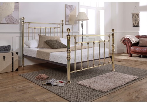 Lipari 4'6" Double Antique Brass Bed Frame