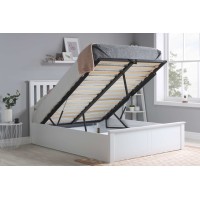 Sicily 5'0" King Size White Wooden Ottoman Bed 