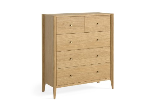 Oxford 2 Over 3 Oak Drawer Chest