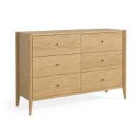 Oxford 6 Drawer Wide Oak Chest