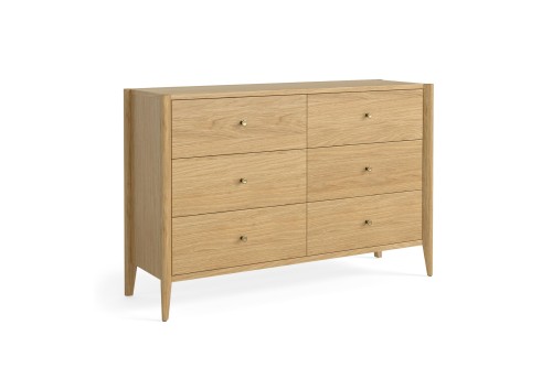 Oxford 6 Drawer Wide Oak Chest