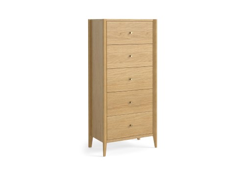 Oxford 5 Drawer Oak Tallboy Chest