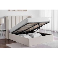 Pisa 5'0" King Size Winged Ottoman Bed In Natural