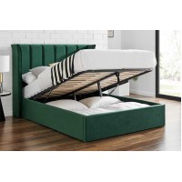 Pisa 5'0" King Size Winged Ottoman Bed In Green