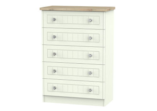 Capricorn Crystal 5 Drawer Wide Chest