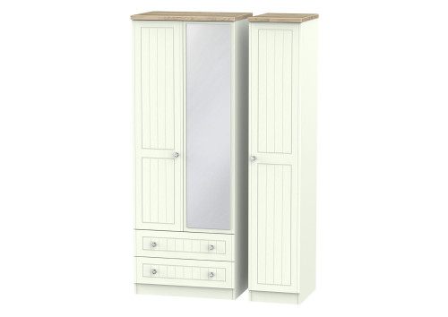 Capricorn Crystal 3 Door 2 Drawer Mirror Wardrobe