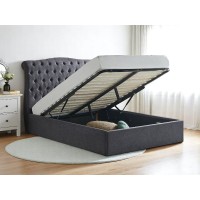 Rome 4'6" Double Size Sleigh Ottoman Bed
