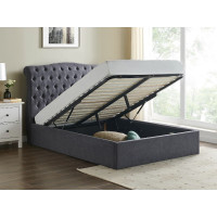 Rome 4'6" Double Size Sleigh Ottoman Bed