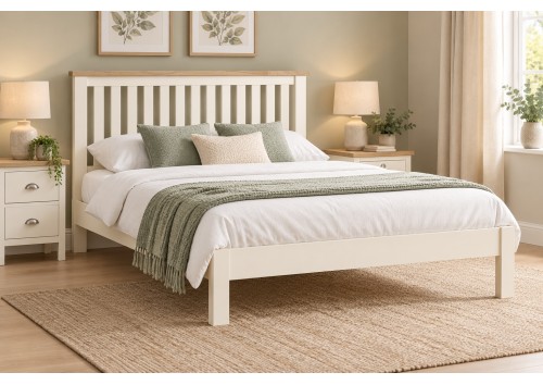 Stamford 5'0" King White & Oak Bed Frame Stamford 5'0" King White & Oak Bed Frame