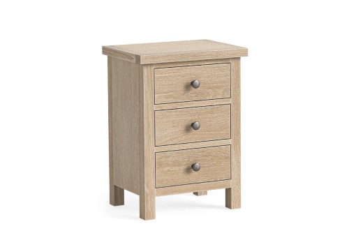 Stamford Oak 3 Drawer Bedside Chest