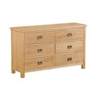 Taunton 6 Drawer Wide Oak Chest