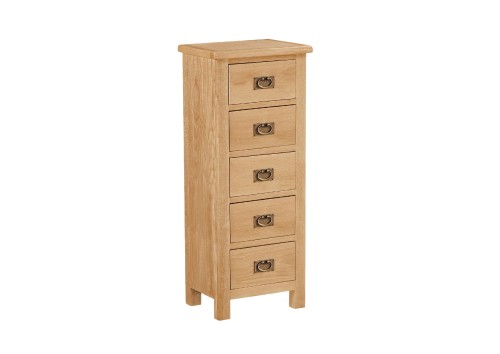 Taunton 5 Drawer Oak Tallboy Chest