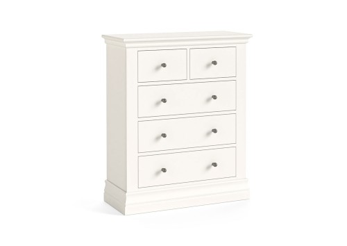 Wilton 2 Over 3 Drawer White Painted Chest