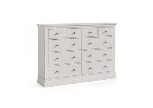 Wilton 4 Over 6 Drawer Grey Painted Chest