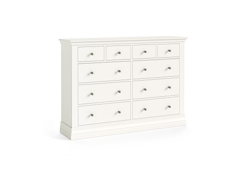 Wilton 4 Over 6 Drawer White Painted Chest
