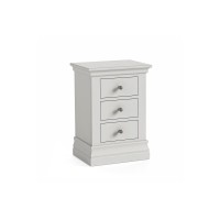 Wilton 3 Drawer Grey Painted Bedside Chest