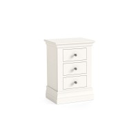 Wilton 3 Drawer White Painted Bedside Chest