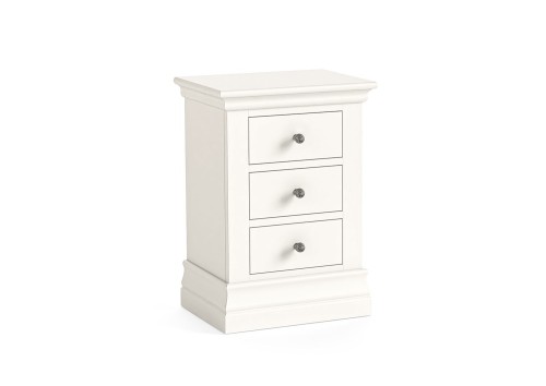 Wilton 3 Drawer White Painted Bedside Chest