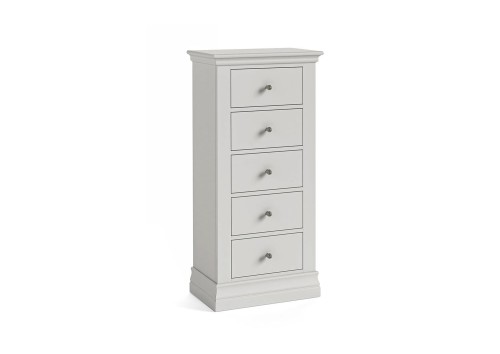 Wilton 5 Drawer Grey Painted Tallboy Chest