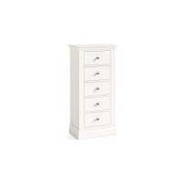Wilton 5 Drawer White Painted Tallboy Chest