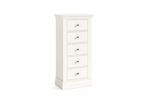 Wilton 5 Drawer White Painted Tallboy Chest